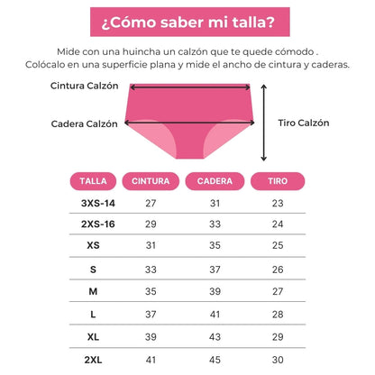 Tabla de tallas Calzón Noe