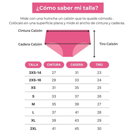 Tabla de tallas Calzón Noe