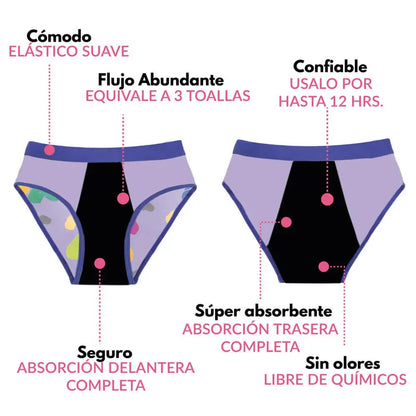 Calzón Maya Negro - Flujo Abundante