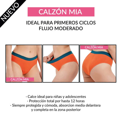 Calzón Mía Gris - Flujo Moderado