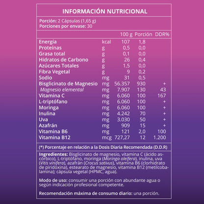 Tabla nutricional Flow Balance